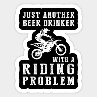 Revved up and Refreshed: A Hilarious Tee for Dirtbike & Beer Lovers! Sticker